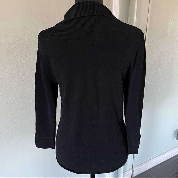 Elyse Walker Ball Of Cotton Black Button Down Collared Cardigan Shirt - Picture 2 of 4